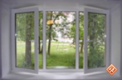 Трехстворчатое окно с одной открывающейся створкой (В кирпичном доме)-Минимум
