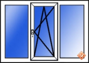 Стандартное окно в гостиную (1400х2100 мм)
